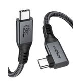 XAOSUN Thunderbolt 4 Kablo için 240W USB4, 90 Derece Dik Açı Thunderbolt 4 Kablo 6 ft, Destek 240W Şarj, 40Gbps Transfer, MacBook, Thunderbolt Dock, Tablet, Hub, eGPU için 8K/5K HD Ekran