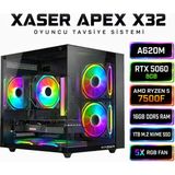 Xaser Apex X32 Ryzen 5 7500F-A620M/8GB RTX5060 Dual /1TB M.2/16GB DDDR5 Siyah-Gaming Oem Oyuncu Paket - Yok