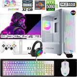 Xaser Astra X400 Ryzen 7 5700X 32GB Ram 1tb M.2 Nvme SSD 16GB RTX5060 Ti Sıvı Soğutmalı 24,5" 240Hz Oyuncu Tavsiye Sistem - Beyaz - 24.5 inç