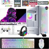 Xaser Astra X410 Ryzen 7 5700X 32Gb Ram 1Tb M.2 Nvme Ssd 16Gb Rx9060 Xt Sıvı Soğutmalı 24,5" 240Hz Oyuncu Tavsiye Sistem