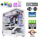 Xaser Clove X30 Ryzen 5 7500F 16GB Ddr5 Ram 1tb M.2 Nvme SSD 8gb RTX5060 Sıvı Soğutmalı Oyuncu Bilgisayarı - Beyaz - Yok