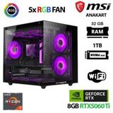 Xaser Cube X70 Ryzen 7 5700X 32Gb Ram 1Tb M.2 Nvme Ssd 8Gb Rtx5060 Ti Masaüstü Oyuncu Bilgisayarı