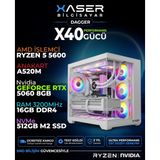 Xaser Dagger X40 Ryzen 5 5600 16GB Ram 512GB M.2 Nvme SSD 8gb RTX5060 Sıvı Soğutmalı Oyuncu Bilgisayarı - Beyaz - Yok