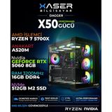 Xaser Dagger X50 Ryzen 7 5700X 16Gb Ram 512Gb M.2 Nvme Ssd 8Gb Rtx5060 Sıvı Soğutmalı Oyuncu Bilgisayarı