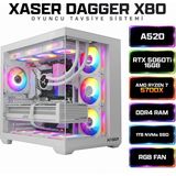 Xaser Dagger X80 Ryzen 7 5700X 16GB Ram 512GB M.2 Nvme SSD 16GB RTX5060 Ti Sıvı Soğutmalı Oyuncu Bilgisayarı - Beyaz - Yok