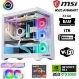 Xaser Delux X08 Ryzen 7 5700X 32GB Ram 1tb M.2 Nvme SSD 8gb RTX5050 Sıvı Soğutmalı Oyuncu Hazır Sistem - Beyaz