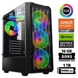 Xaser Delux X30 Ryzen 5 7500F 16GB Ddr5 Ram 1tb M.2 Nvme SSD 12GB RTX3060 Masaüstü Oyuncu Bilgisayarı
