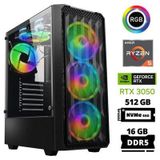 Xaser Delux X57 Ryzen 5 7600 16GB Ddr5 Ram 512GB M.2 Nvme SSD 6gb RTX3050 Masaüstü Oyuncu Bilgisayarı