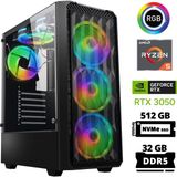 Xaser Delux X67 Ryzen 5 7600 32GB Ddr5 Ram 512GB M.2 Nvme SSD 6gb RTX3050 Masaüstü Oyuncu Bilgisayarı