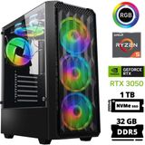 Xaser Delux X68 Ryzen 5 7600 32GB Ddr5 Ram 1tb M.2 Nvme SSD 6gb RTX3050 Masaüstü Oyuncu Bilgisayarı