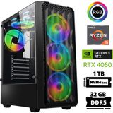 Xaser Delux X72 Ryzen 5 7600 32GB Ddr5 Ram 1tb M.2 Nvme SSD 8gb RTX4060 Masaüstü Oyuncu Bilgisayarı