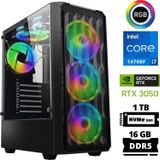 Xaser Delux X78 I7 14700F 16GB Ddr5 Ram 1tb M.2 Nvme SSD 6gb RTX3050 Masaüstü Oyuncu Bilgisayarı