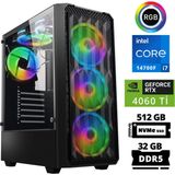 Xaser Delux X93 I7 14700F 32GB Ddr5 Ram 512GB M.2 Nvme SSD 8gb RTX4060 Ti Masaüstü Oyuncu Bilgisayarı