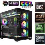 Xaser Diamond X11 Ryzen 9 9950X3D 64GB Ram 2tb M.2 Nvme SSD 16GB RTX5080 Oyuncu Tavsiye Sistem - Siyah - Yok