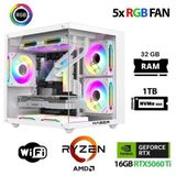 Xaser Eco X200 Ryzen 5 7500F 32Gb Ddr5 Ram 1Tb M.2 Nvme Ssd 16Gb Rtx5060ti Oyuncu Masaüstü Bilgisayarı