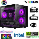 Xaser ECO-X210 i7 12700KF 32 GB 1 TB M.2 Nvme SSD 16 GB RX5060Tİ Free Dos Masaüstü Oyuncu Bilgisayarı