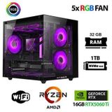 Xaser Eco X240 Ryzen 5 7500F 32Gb Ddr5 Ram 1Tb M.2 Nvme Ssd 16Gb Rtx5060ti Oyuncu Masaüstü Bilgisayarı