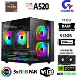 Xaser Giga X10 Ryzen 7 5700X 16GB Ram 512GB M.2 Nvme SSD 8gb RTX5060 Gigabyte Oyuncu Oem Paket - Siyah - Yok