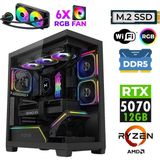 Xaser Jett X190 Ryzen 7 7700X 32GB Ddr5 Ram 1tb M.2 Nvme SSD 12GB RTX5070 Sıvı Soğutmalı Oyuncu Bilgisayarı - Siyah - Yok