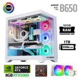Xaser Lexus X560 Ryzen 5 8400F 32Gb Ddr5 Ram 1Tb M.2 Nvme Ssd 8Gb Rtx5060 Sıvı Soğutmalı Beyaz Oyuncu Tavsiye Sistem