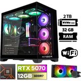 Xaser Lexus X60 Ryzen 5 7600 32GB Ddr5 Ram 2tb M.2 Nvme SSD 12GB RTX5070 Sıvı Soğutmalı Oyuncu Hazır Sistem