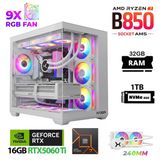 Xaser Lexus X690 White Ryzen 7 7800X3d 32Gb Ram 1Tb M.2 Nvme Ssd 16Gb Rtx5060 Ti Sıvı Soğutmalı Oyuncu Bilgisayarı