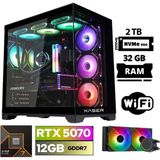 Xaser Lexus X70 Ryzen 7 7700 32GB Ddr5 Ram 2tb M.2 Nvme SSD 12GB RTX5070 Sıvı Soğutmalı Oyuncu Hazır Sistem