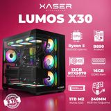 Xaser Lumos X30 Ryzen 5 7500X3D 16GB Ddr5 Ram 1tb M.2 Nvme SSD 12GB RTX5070 Masaüstü Oyuncu Bilgisayarı - Siyah - Yok