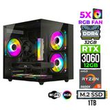 Xaser Mage X70 Ryzen 5 5600X 32Gb Ram 1Tb M.2 Nvme Ssd 12Gb Rtx3060 Oyuncu Tavsiye Sistem