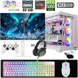 Xaser Moon X10 Ryzen 7 5700X 32GB Ram 1tb M.2 Nvme SSD 8gb RTX5060 Sıvı Soğutmalı 24,5" 240Hz Oyuncu Tavsiye Sistem - Beyaz - 24.5 inç