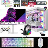 Xaser Moon X40 Ryzen 7 5700X 32GB Ram 1tb M.2 Nvme SSD 16GB RX9060 Xt Sıvı Soğutmalı 24,5" 240Hz Oyuncu Tavsiye Sistem - Beyaz - Var