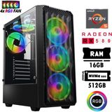 Xaser Nano X50 Ryzen 5 5500 16GB Ram 512GB M.2 Nvme SSD 8gb RX580 Oyuncu Hazır Tavsiye Sistem - Siyah - Yok