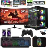 Xaser Nova X80 Ryzen 7 5700X 32GB Ram 1tb M.2 Nvme SSD 8gb RX5050 Sıvı Soğutmalı 27" 200Hz Oyuncu Tavsiye Sistem - Siyah - Var
