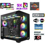 Xaser Raze X210 Ryzen 7 9800X3D 16GB Ddr5 Ram 512GB M.2 Nvme SSD Sıvı Soğutmalı Hazır Tavsiye Sistem - Siyah - Yok