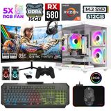 Xaser River X60 Ryzen 5 5500 16GB Ram 512GB M.2 Nvme SSD 8gb RX580 23.8" 200Hz Oyuncu Tavsiye Sistem - Beyaz - Var