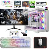 Xaser Rogue X50 Ryzen 5 5600X 32GB Ram 1tb M.2 Nvme SSD 8gb RTX5060 Sıvı Soğutmalı 27" 300Hz Oyuncu Tavsiye Sistem - Beyaz - 27 inç