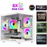 Xaser Sage X100 Ryzen 5 7500F Ddr5 16GB Ram 512GB M.2 Nvme SSD 16GB RTX5060TI Oyuncu Tavsiye Sistem - Beyaz - Yok