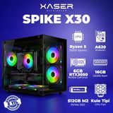 Xaser Spike X30 Ryzen 5 7500F 16GB Ddr5 Ram 1tb M.2 Nvme SSD 6gb RTX3050 Masaüstü Oyuncu Bilgisayarı - Siyah - Yok