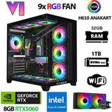 Xaser Sword X170 I5 14400F 32GB Ram 1tb M.2 Nvme SSD 8gb RTX5060 Sıvı Soğutmalı Oyuncu Tavsiye Sistem - Siyah