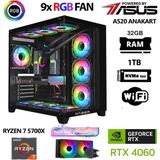 Xaser Sword X32 Ryzen 7 5700X 32GB Ram 1tb M.2 Nvme SSD 8gb RTX4060 Sıvı Soğutmalı Oyuncu Hazır Sistem