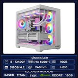 Xaser Thor X20 I5 12400F 16GB Ram 512GB M.2 Nvme SSD 16GB RTX5060TI Sıvı Soğutmalı Oyuncu Hazır Tavsiye Sistem - Beyaz - Yok