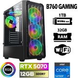Xaser Thunder X140 I7 14700F 32GB Ddr5 Ram 1tb M.2 Nvme SSD 12GB RTX5070 Oyuncu Tavsiye Sistem