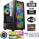 Xaser Thunder X60 Ryzen 7 7700 32GB Ddr5 Ram 1tb M.2 Nvme SSD 12GB RTX5070 Masaüstü Oyuncu Bilgisayarı