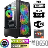 Xaser Thunder X70 Ryzen 7 7700 16GB Ddr5 Ram 2tb M.2 Nvme SSD 12GB RTX5070 Masaüstü Oyuncu Bilgisayarı