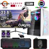 Xaser XSR1195 Ryzen 5 5500 32GB Ram 1tb M.2 Nvme SSD 8gb RX580 23.8" 100Hz Curved Oyuncu Tavsiye Sistem - Beyaz - Var
