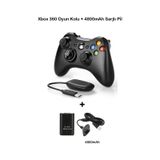 Xbox 360 Pc Uyumlu Kablosuz Analog Oyun Kolu Ve 4800mah Batarya Seti Siyah