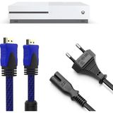 Xbox One S Güç Kablosu Hdmi Örgülü Kablo Set Xbox Aksesuar - Mavi