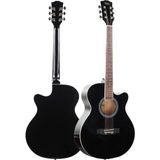 XC-200BK Kesik Kasa Siyah Akustik Gitar 4/4 Yetişkin Üst Segment