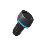 XC4050 20W Qc 3.0 Pd Fast Hızlı Usb-C / Type-C Usb-A Çif Çıkışlı Araç Içi Çakmaklık Şarj Aleti - Siyah