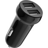 XC4056 15.5W Qc 3.0 Fast Hızlı Çift Usb-A Çıkışlı Lightning Kablolu Araç Içi Çakmaklık Şarj Aleti - Siyah